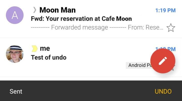 Gmail’s “undo send” feature finally arrives to Android