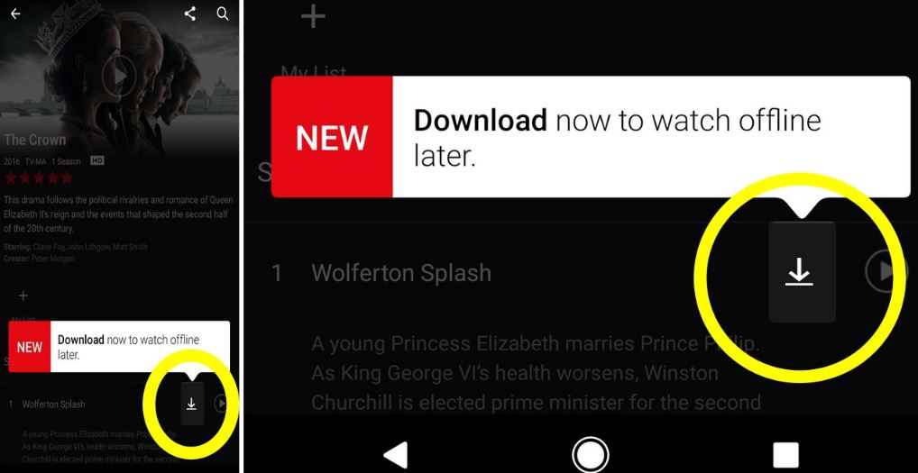 netflix download to watch later android