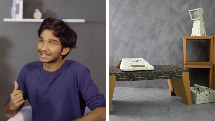 23-year-old boy makes strong, water-safe furniture from cardboard-infomance