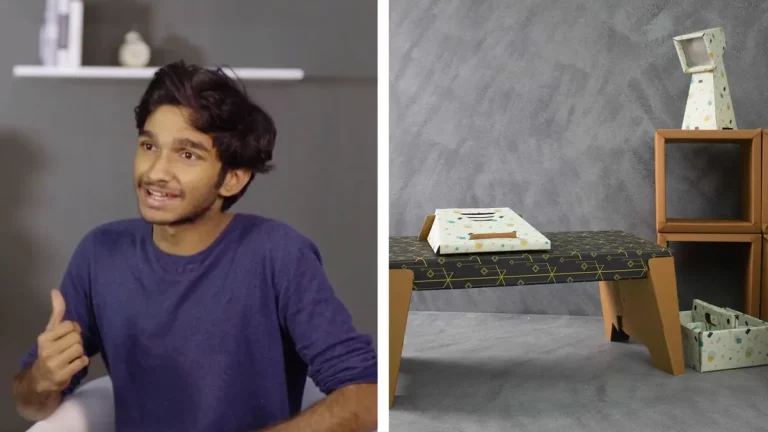 23-year-old boy makes strong, water-safe furniture from cardboard